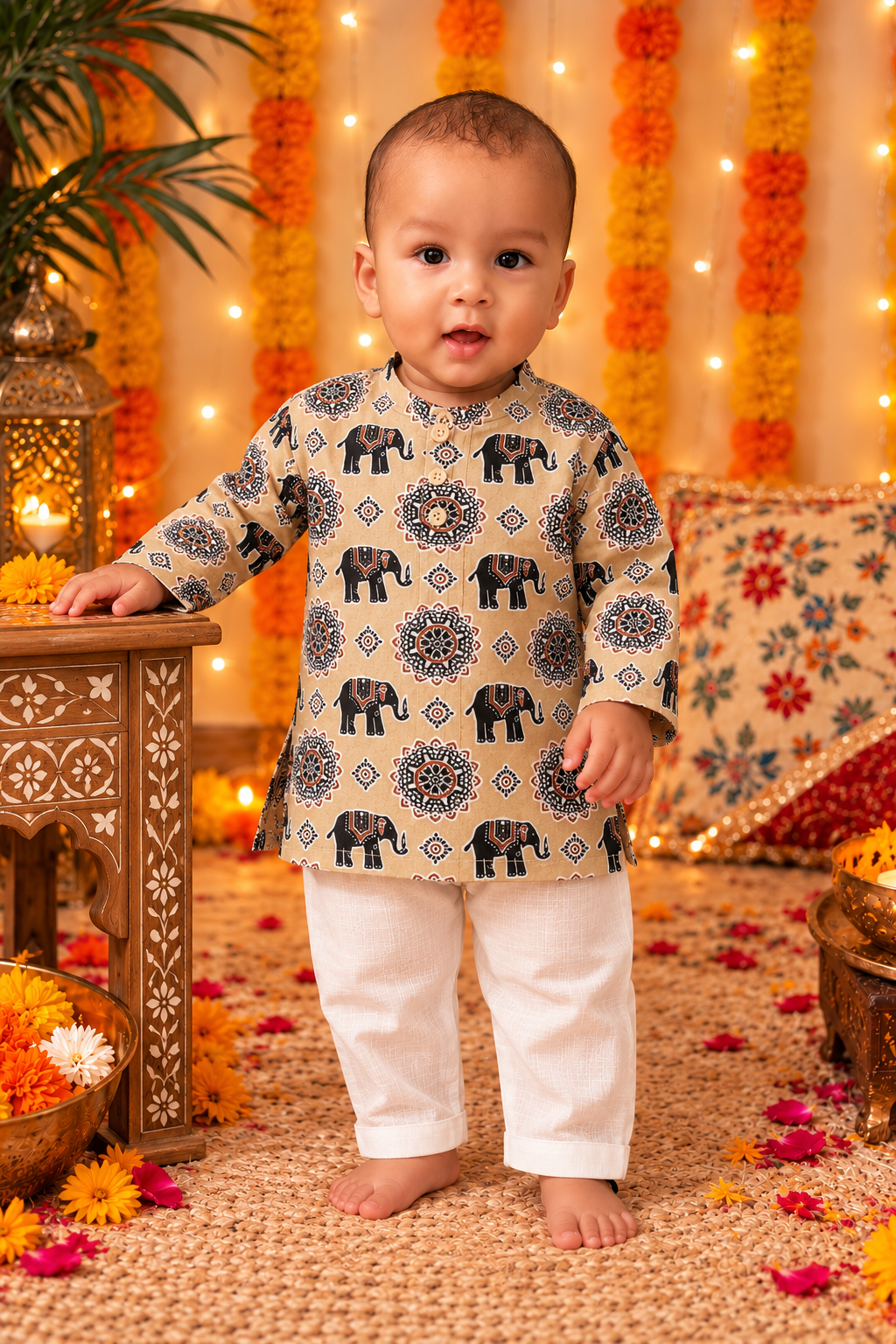 brown Elephant Kurta Pajama