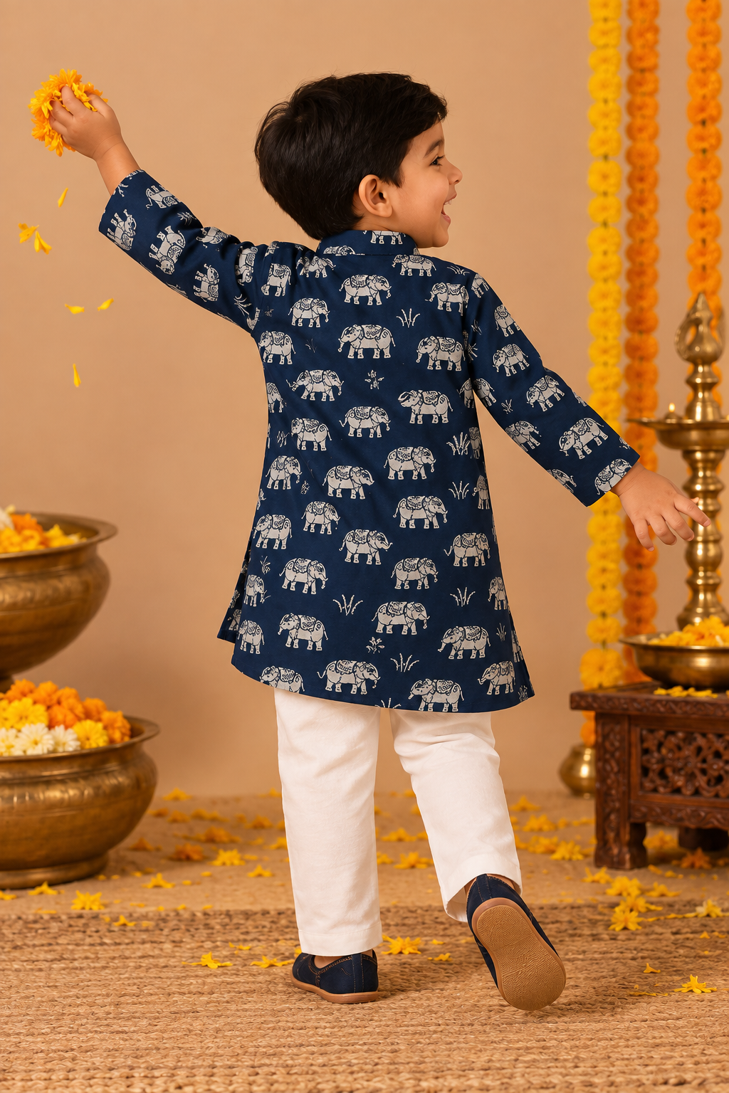 Indigo Elephant Kurta Pajama
