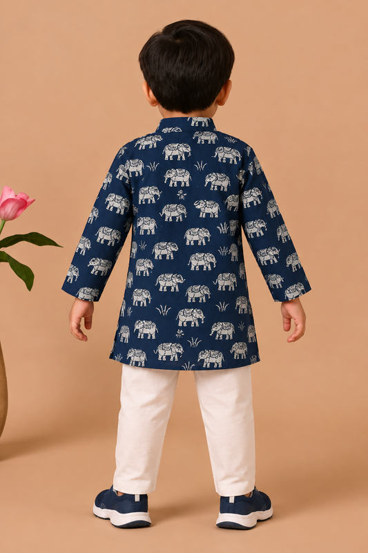 Indigo Elephant Kurta Pajama