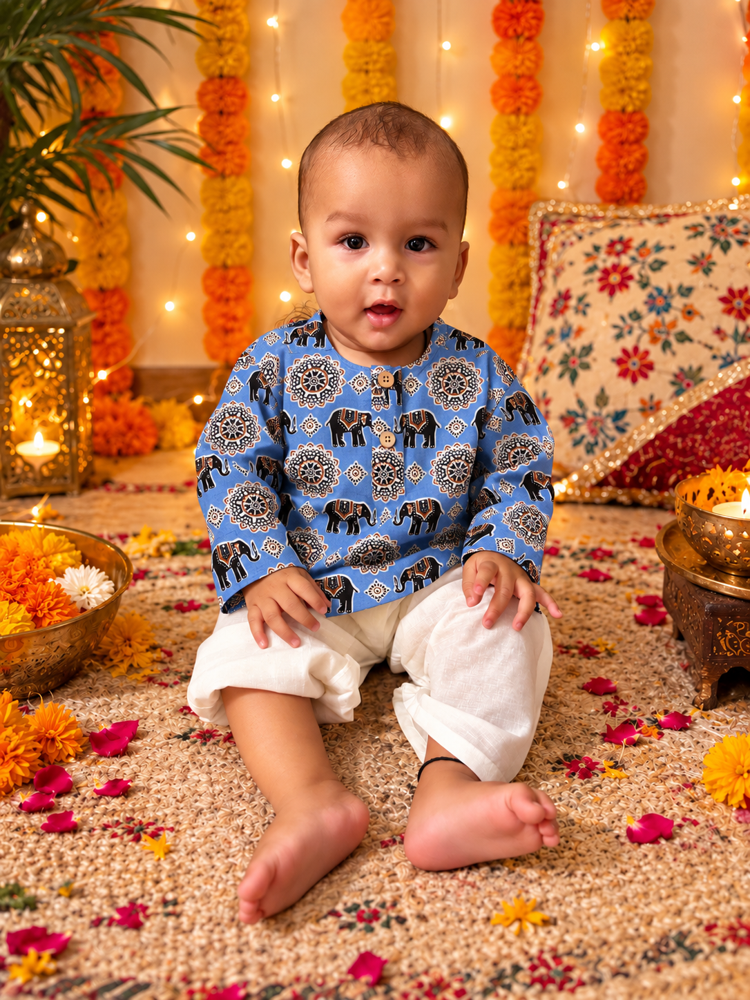 Blue Elephant Kurta Pajama