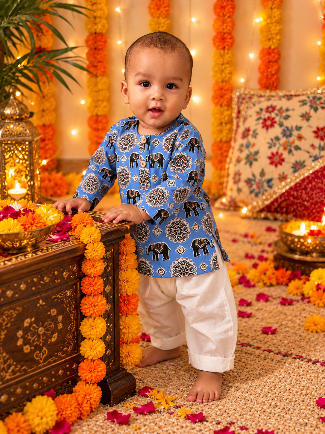 Blue Elephant Kurta Pajama