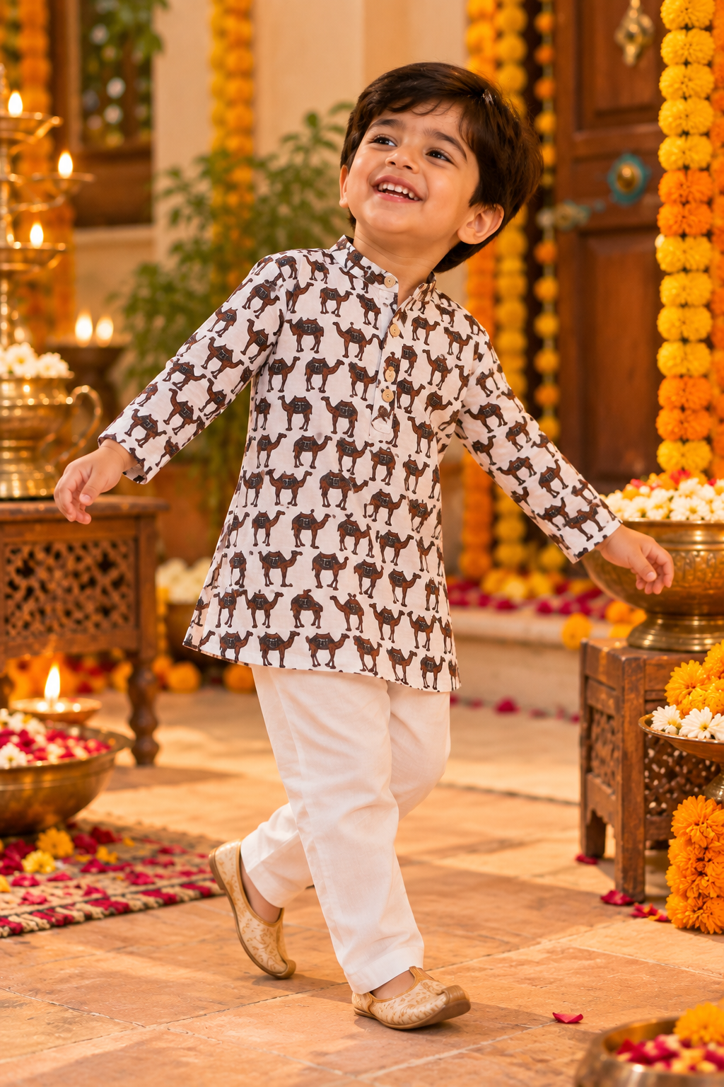White Camil Kurta Pajama