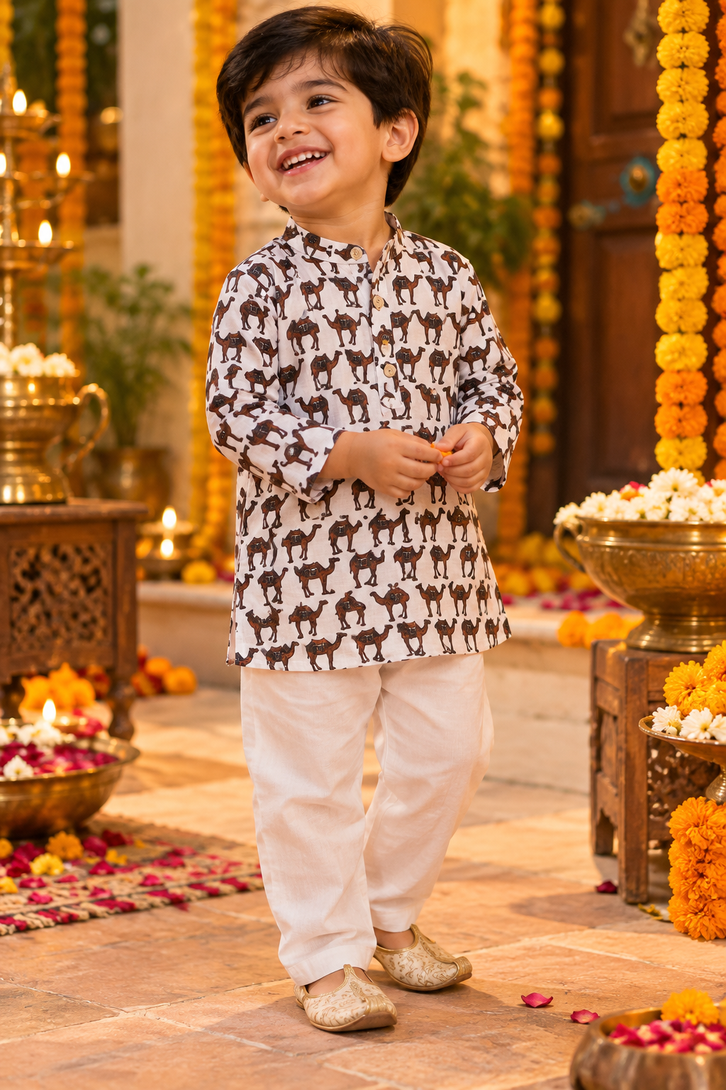 White Camil Kurta Pajama