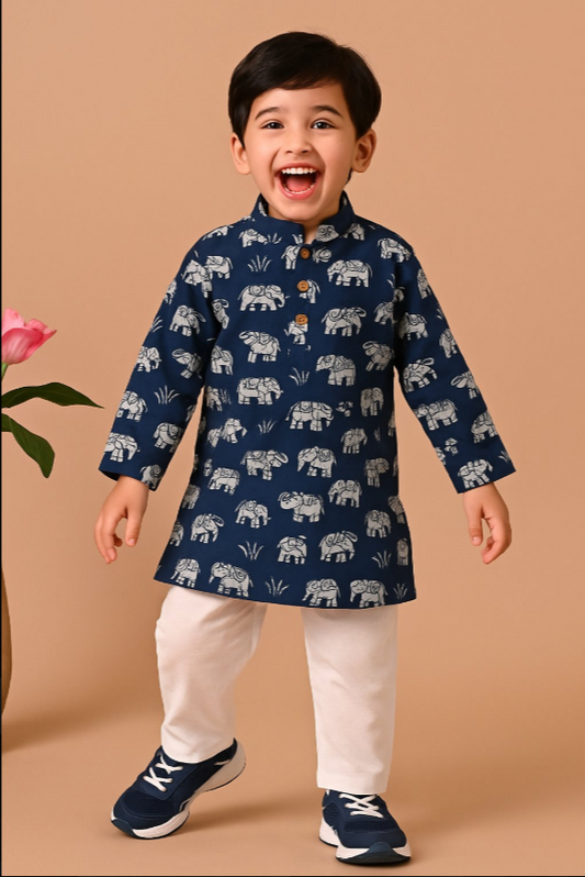 Indigo Elephant Kurta Pajama